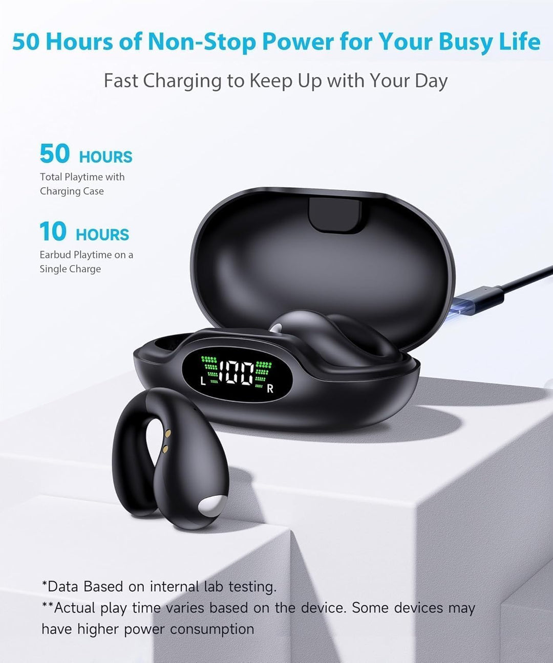 Boytond Auriculares ultra abiertos: cómodos auriculares de conducci...