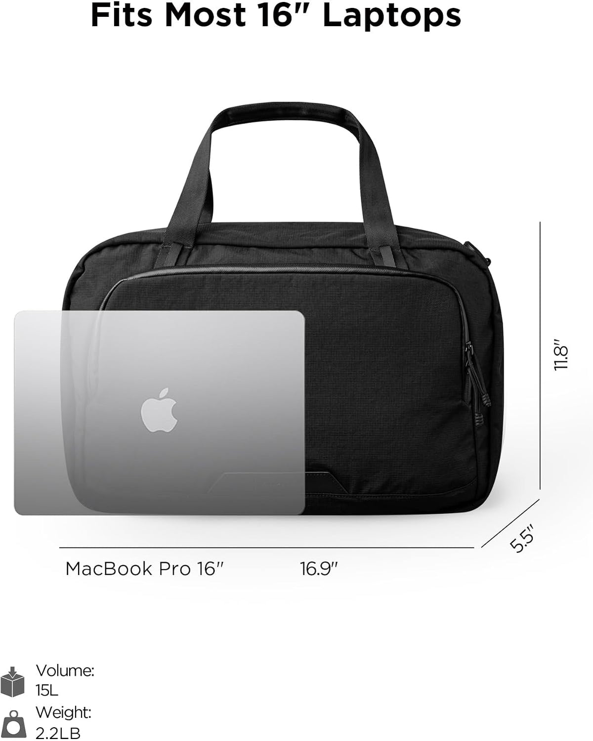 ALPAKA Bravo Brief - Portafolio para laptop de 16 pulgadas, bolsa de hombro de negocios con protección contra la intemperie, bolsa de mensajero para hombres para trabajo y viajes