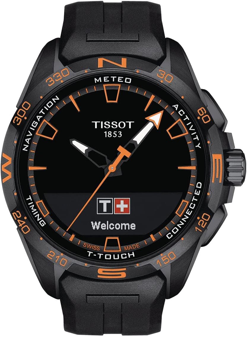 Tissot T-Touch Connect Solar, cuarzo suizo solar táctil, 1.9 in, esfera negra, reloj para hombre