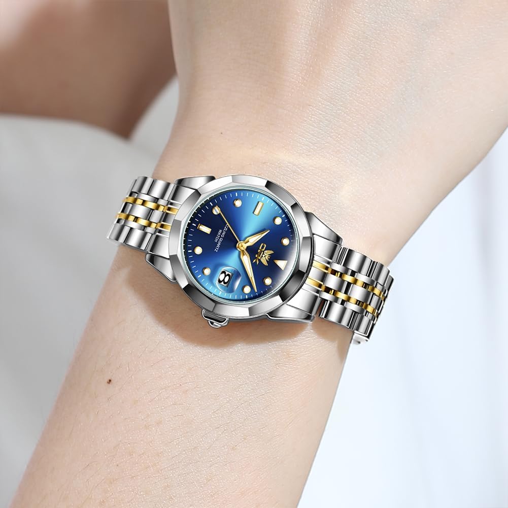 OPK Reloj de pulsera para mujer de acero inoxidable para mujer