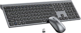 Combo de teclado y mouse inalámbricos, teclado silencioso ultra del...