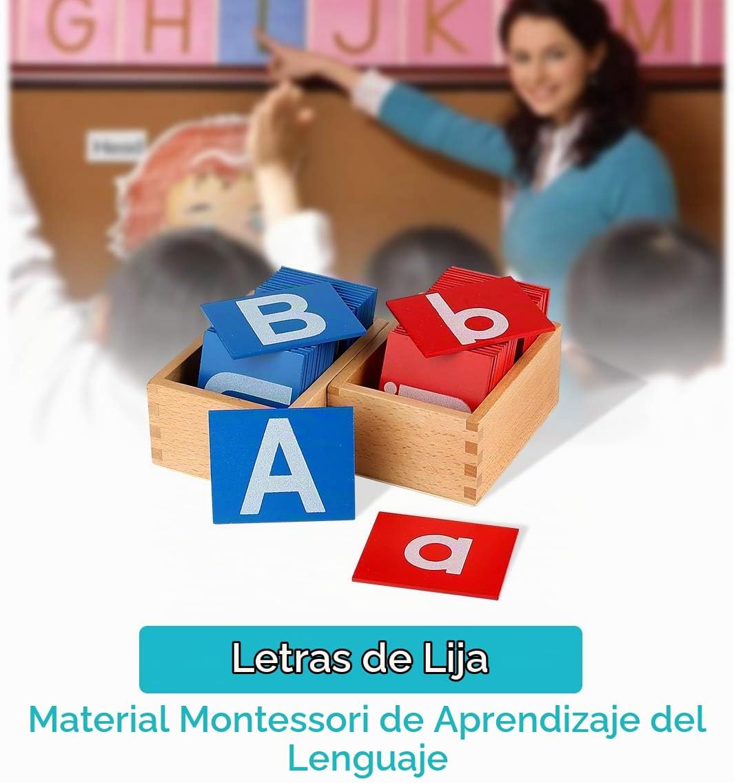 Papel de lija Montessori Letra Aprender Alfabeto Tráctil Aprendizaje Phnonics Reconocimiento de Cartas Habilidades Pre-Escritura Educación en el Hogar Actividades en el aula Terapia Ocupacional