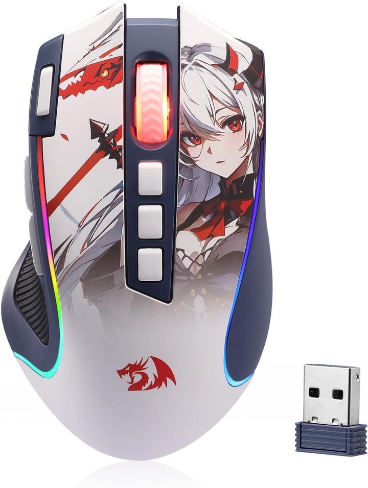 Redragon M612AK PRO RGB Anime Mouse para Juegos, ratón óptico con c...