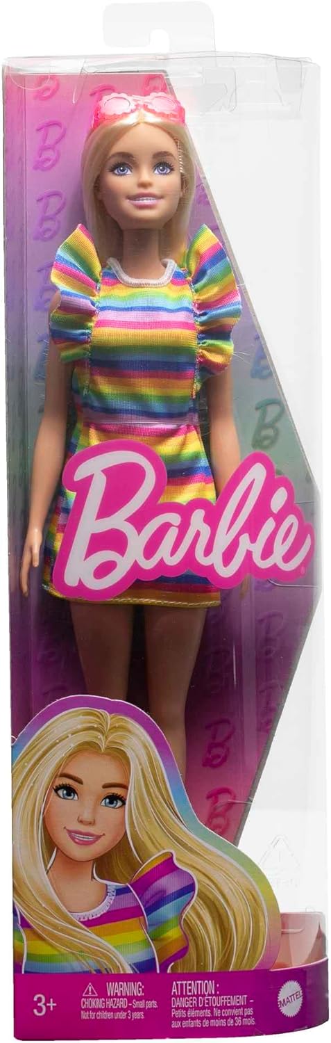 Muñeca Barbie Fashionistas N.° 197 con cabello rubio y brackets, us...