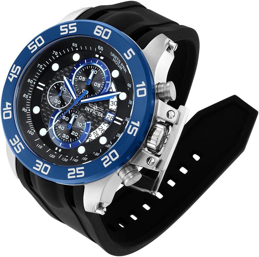 Invicta I-Force Reloj de cuarzo analógico para hombre, negro, con movimiento japonés