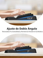 Set de teclado ergonómico 3 en 1 con soporte para muñeca y alfombrilla para ratón, negro