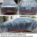 4 paquetes de fundas desechables de plástico transparente para automóvil, cubierta universal de lluvia y polvo para garaje con banda elástica, mediana (15.7 pies x 24.6 pies)