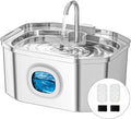 APAUK Fuente de Agua para Gatos de Acero Inoxidable, Fuente de Agua para Mascotas 108 oz/3.2 L