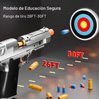 Paquete de 2 lanzadores de juguete de eyección de espuma EVA M1911, disparos con dardos de espuma, juegos de disparos, diversión en el patio trasero y juegos al aire libre, modelo de juguete educativo