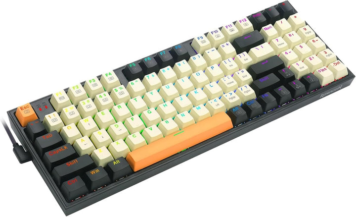Redragon - Teclado mecánico con cable para juegos con retroiluminac...