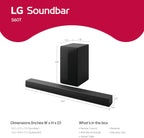 LG S60T 3.1 ch. Barra de sonido con subwoofer inalámbrico, Dolby Audio, Sinergia de TV, interfaz Wow, sonido AI Pro - Negro