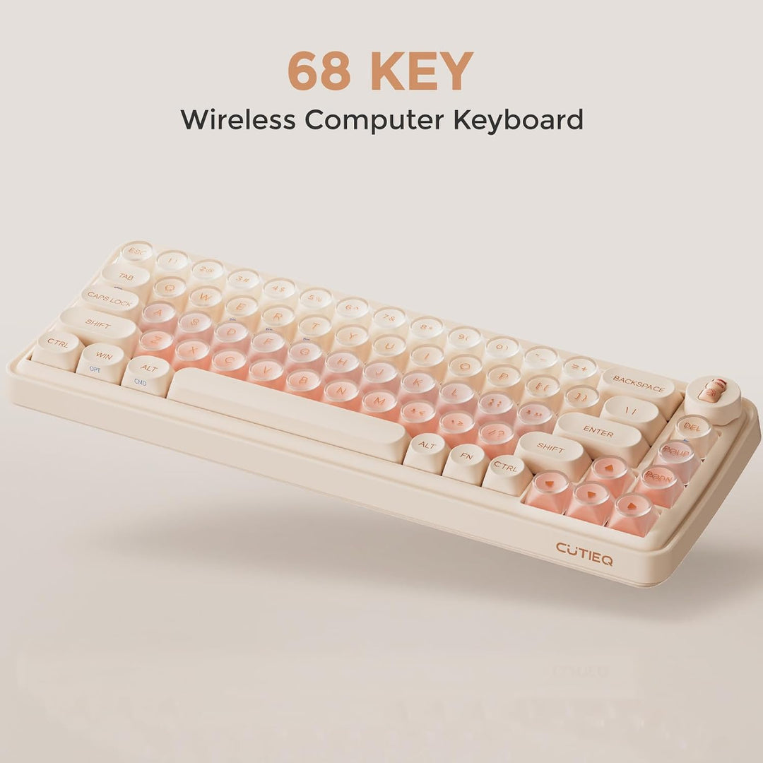 DAREU Teclado mecánico inalámbrico 65% de 68 teclas, teclas Jelly,...