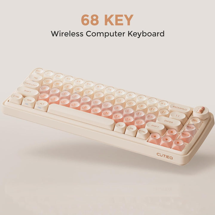 DAREU Teclado mecánico inalámbrico 65% de 68 teclas, teclas Jelly,...