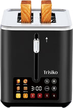 Smart Touch Screen - Tostadora de 2 rebanadas, ranura ancha, color negro