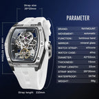 FORSINING Reloj automático para hombre con movimiento mecánico, esfera de esqueleto