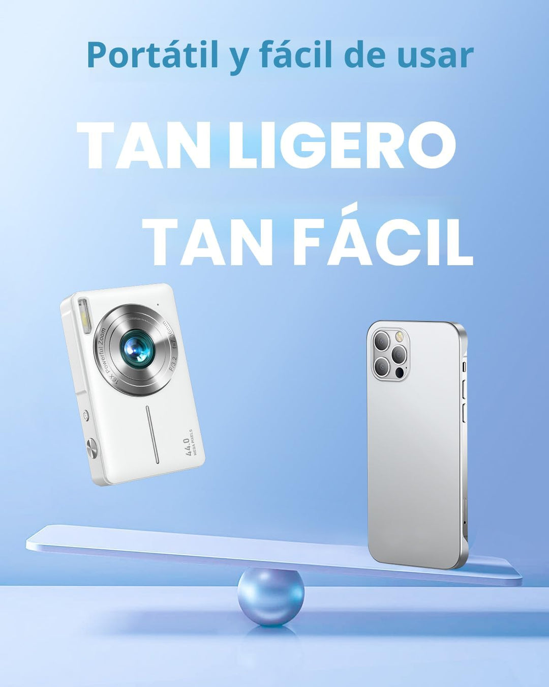 Cámara digital FHD 1080P para niños con zoom de 16X, tarjeta antivi...