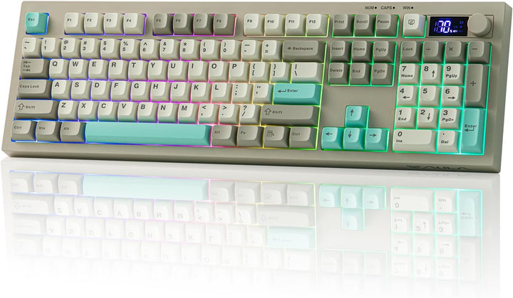 EPOMAKER Aula S102 PRO - Teclado de membrana para juegos con pantal...