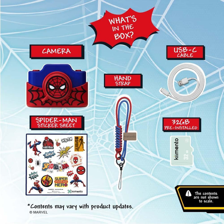 Cámara digital y videocámara para niños Spider-Man con pantalla tác...
