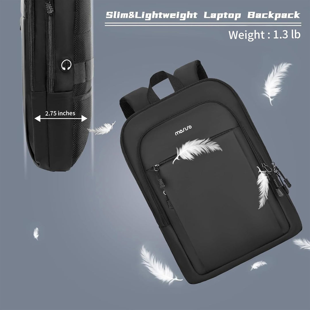 MOSISO Mochila para computadora portátil para hombre, delgada, lige...