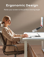Soporte para Laptop para Escritorio Rotación Flexible 360°, Elevador de Laptop Ergonómico Ajustable con Soporte de Doble Barra, Soporte Portátil para Laptop para MacBook Air Pro, Dell XPS, HP