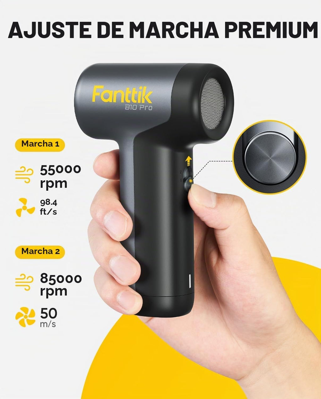 Fanttik B10 Pro Soplador de Aire Eléctrico (Gris)