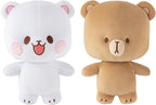 Milkmochabear Paquete de peluche auténtico de leche y moca de 7 pulgadas