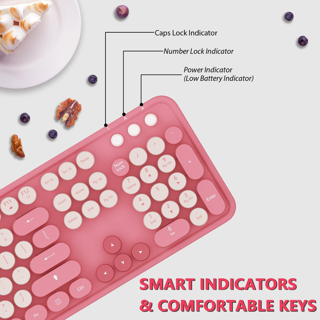 Teclado inalámbrico, KOOTOP - teclado retro de máquina de escribir...