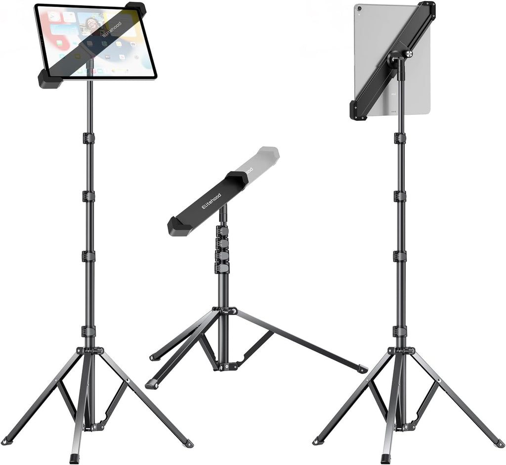 elitehood Soporte de trípode de aluminio para iPad, soporte de iPad