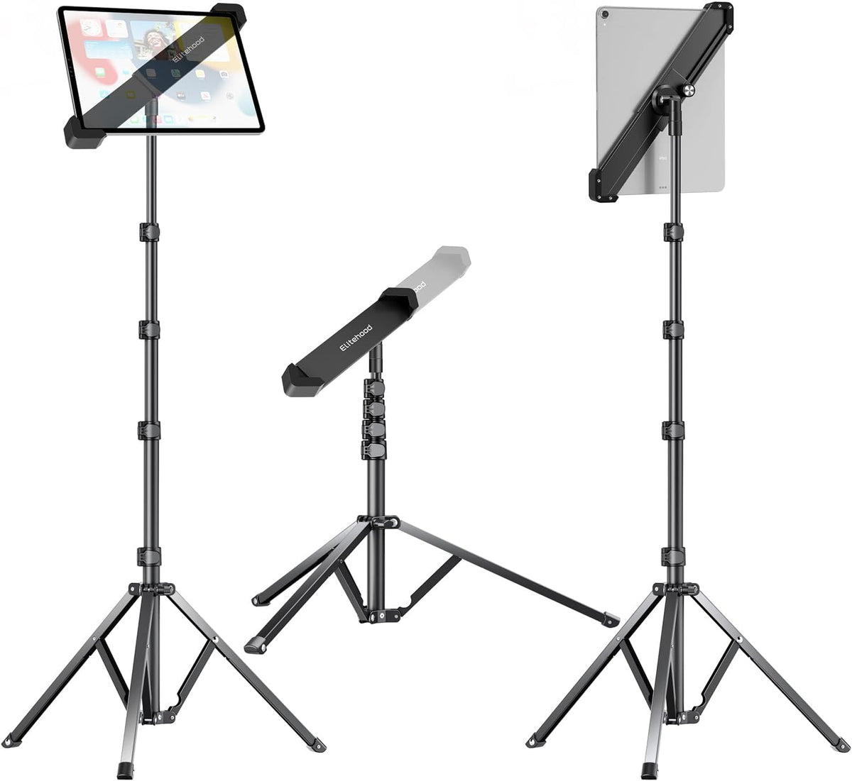 elitehood Soporte de trípode de aluminio para iPad, soporte de iPad