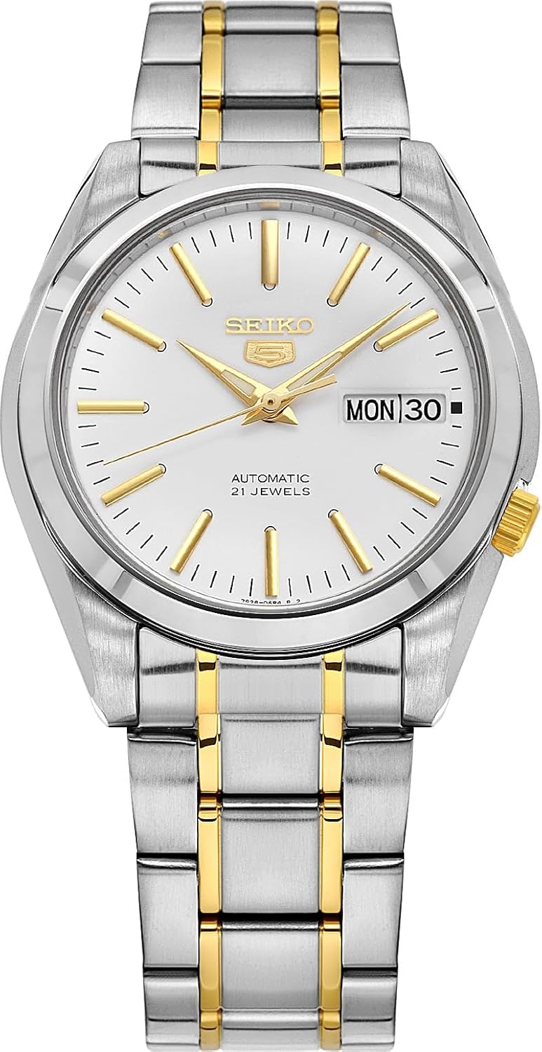Seiko Reloj 5 Plata/Oro SNKL47K1, Plateado/Dorado, Reloj analógico, cuerda automática