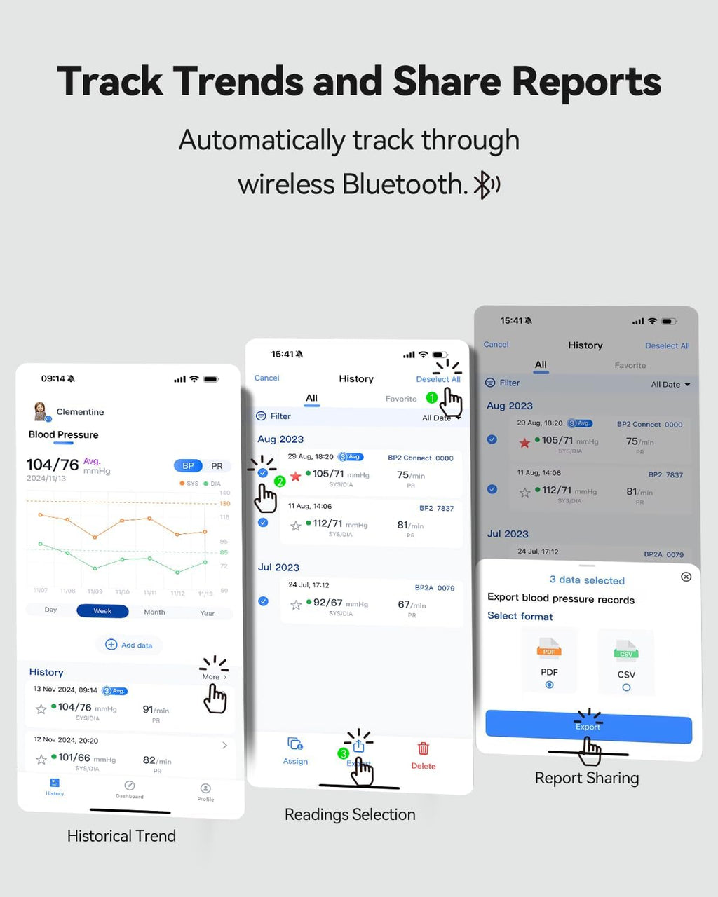 Checkme Monitor de presión arterial para uso doméstico: puño superior del brazo, máquina Bluetooth BP, lecturas precisas en 30 segundos, aplicación habilitada para iOS y Android