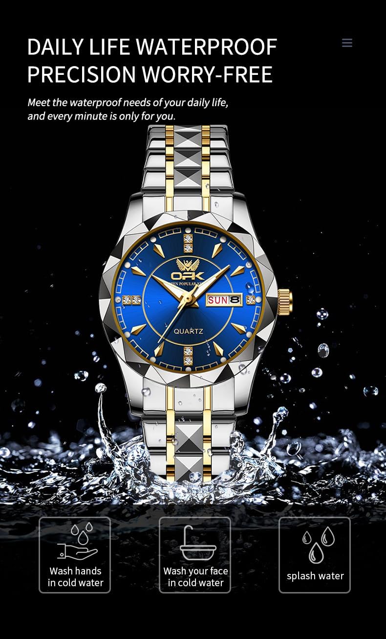 OPK Reloj de pulsera para mujer de acero inoxidable para mujer