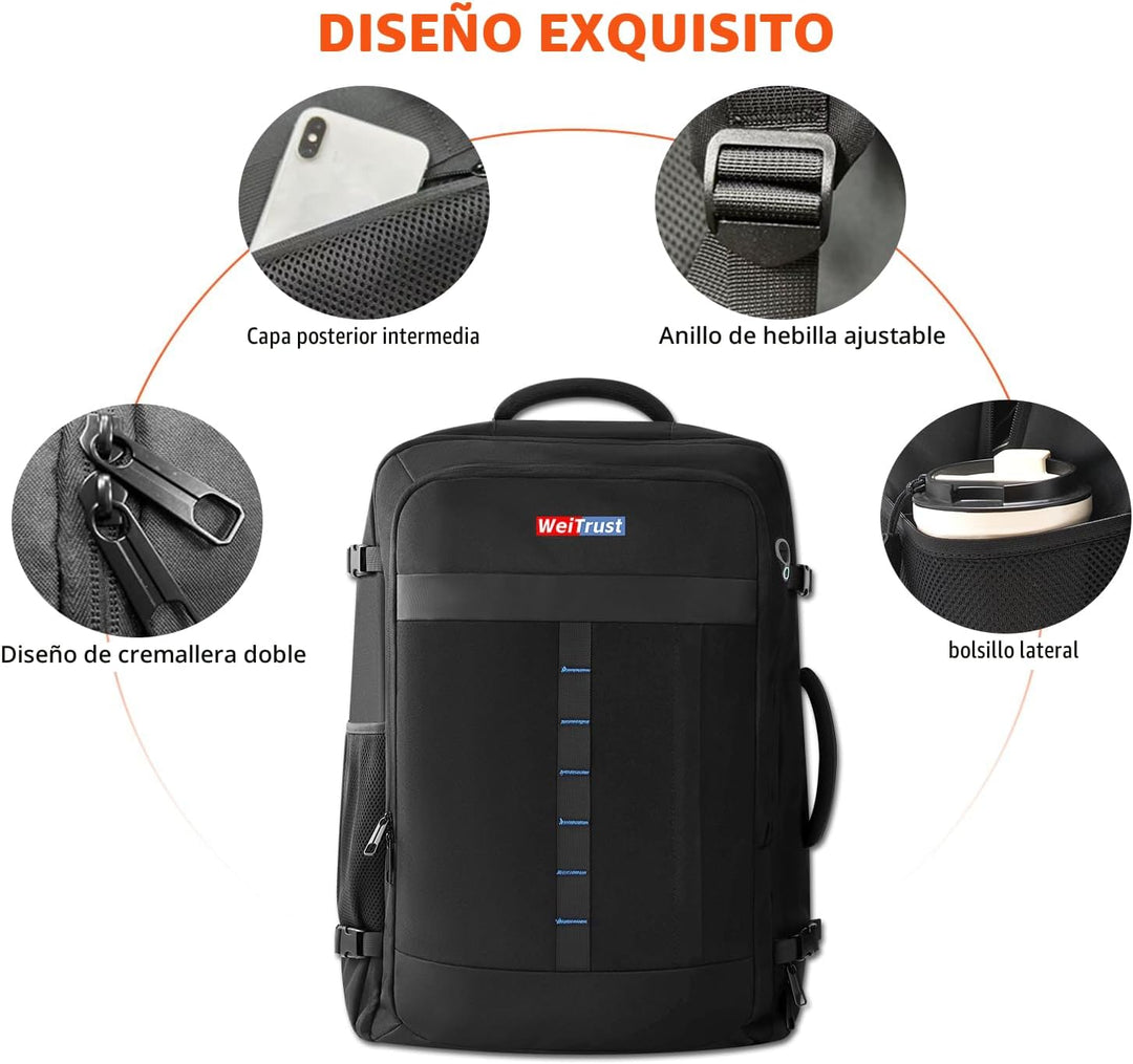 WeiTrust Mochila de viaje para laptop, 50-60L mochila grande expand...