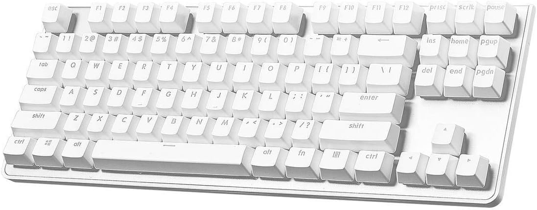 G.SKILL USB KM360 Teclado mecánico profesional sin teclado numérico, Cherry MX Red, tecla ABS de doble inyección, (blanco)