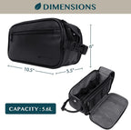 PAVILIA - Neceser para hombre, kit de afeitado para viaje, neceser de viaje para hombres, organizador de artículos de aseo para el cuidado personal, bolsa de cosméticos de cuero sintético resistente