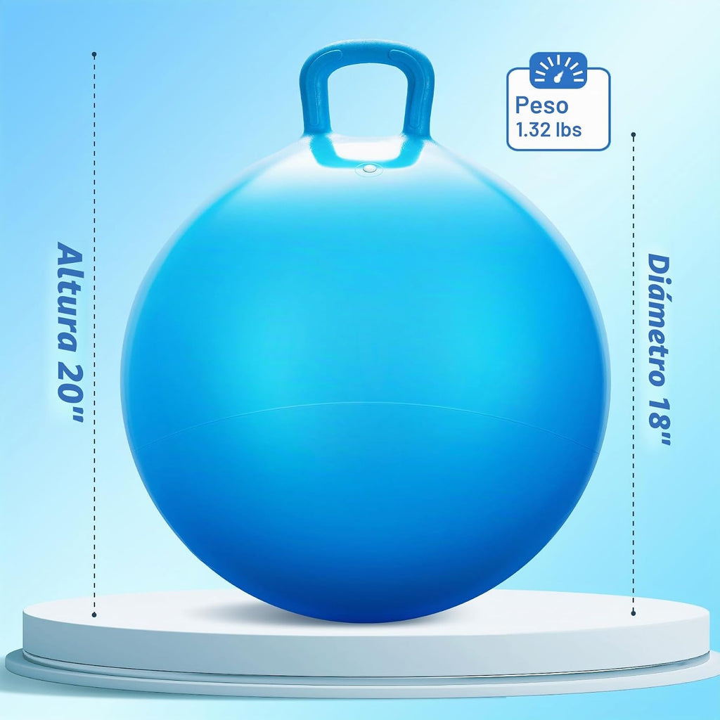 Pelotas Saltarinas para Niños de 3-8 Años, Pelota Rebotante de 18 Pulgadas con Asa, Saltarina Inflable de 18", Juguetes de Salto de 45cm, Juguetes de Salto de Jardín, Regalos para Niñas y