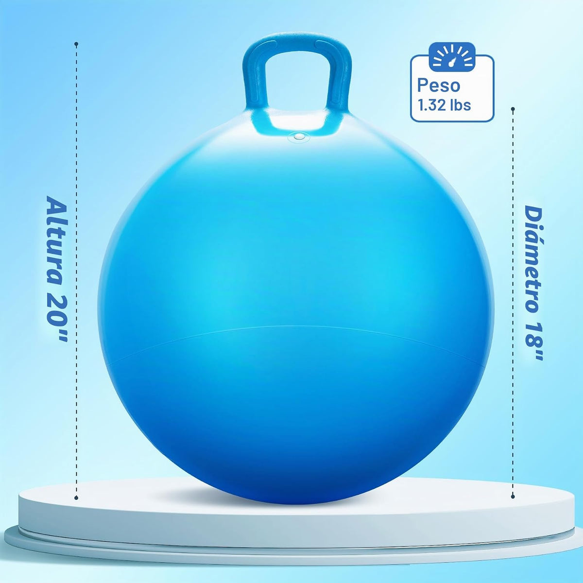 Pelotas Saltarinas para Niños de 3-8 Años, Pelota Rebotante de 18 Pulgadas con Asa, Saltarina Inflable de 18", Juguetes de Salto de 45cm, Juguetes de Salto de Jardín, Regalos para Niñas y