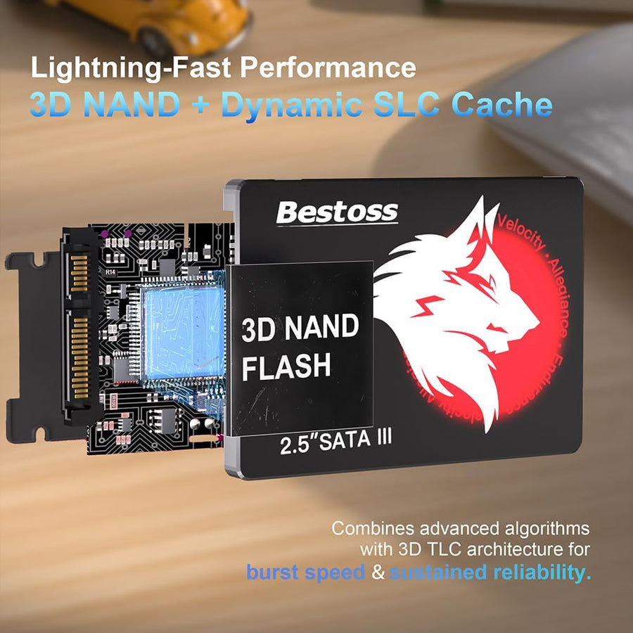 Bestoss Disco duro interno SSD de 2.5 pulgadas de 120 GB para PC o...