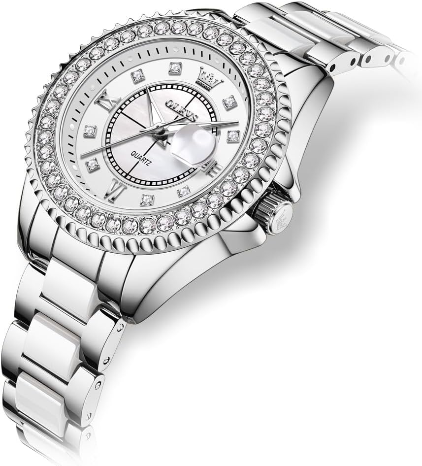 OLEVS Relojes para Mujeres Lujo Diamante con Fecha Analógico Cuartz para Mujer
