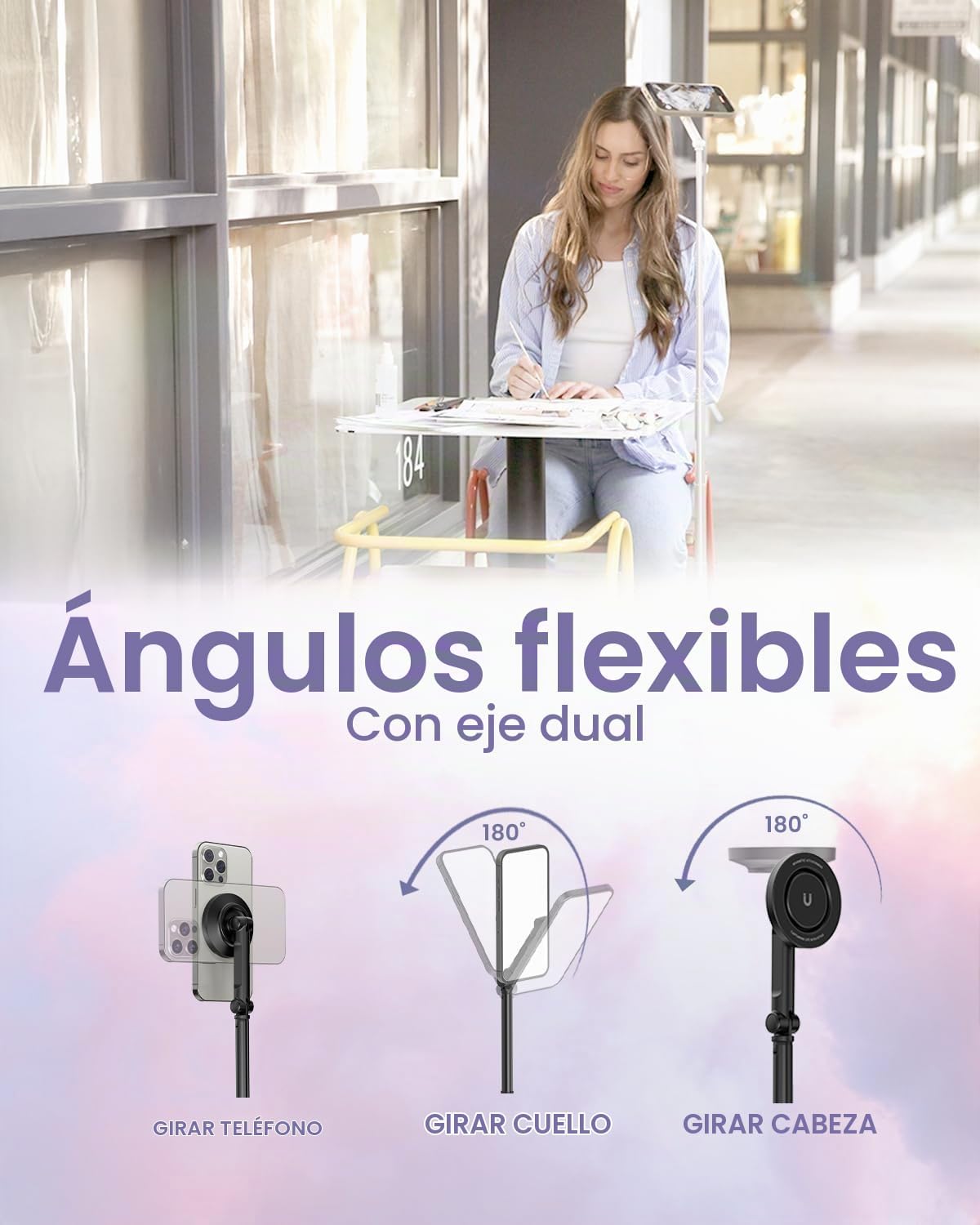 KraftGeek Trípode Magnético para Teléfono para iPhone, Trípode JustTap para MagSafe