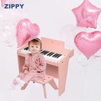 ZIPPY - Teclado de piano para niños, piano digital de 37 teclas para niños, instrumento educativo musical, piano de madera para niñas y niños mayores de 3 años