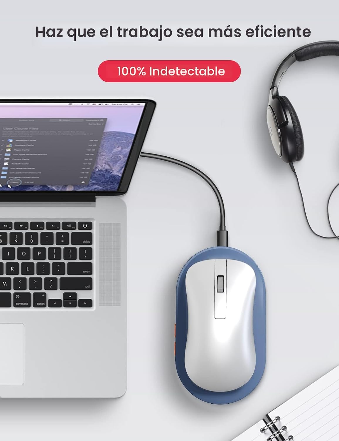 Vaydeer Air 3 - Mouse movedor ultra delgado, con temporizador de in...