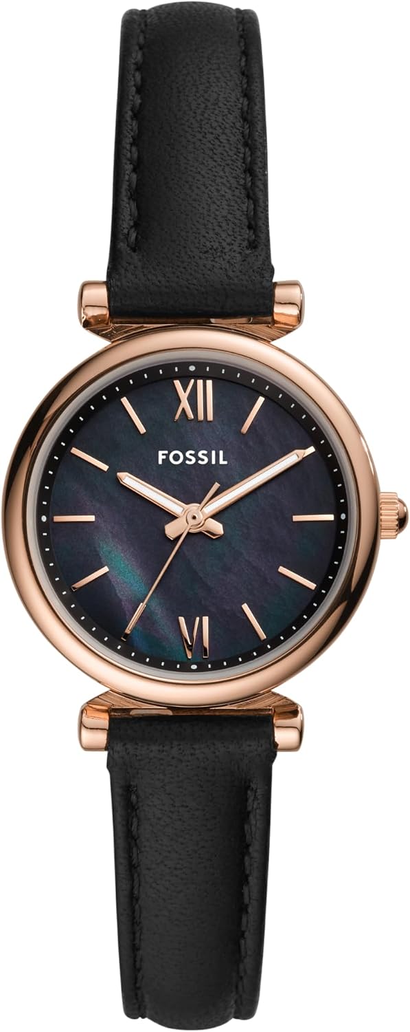 Fossil Carlie - Reloj de cuarzo de acero inoxidable de tres manecillas para mujer