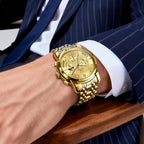 OLEVS Relojes para Hombres de Negocios de Acero Inoxidable, a Prueba de Agua, Estilo Casual Formal
