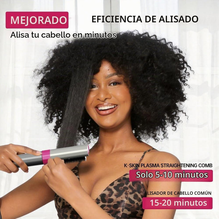 Cepillo alisador de pelo para mujer, peine alisador de cerámica de...
