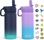 Gonfoam Botella de agua aislada de acero inoxidable para niños de 16 onzas