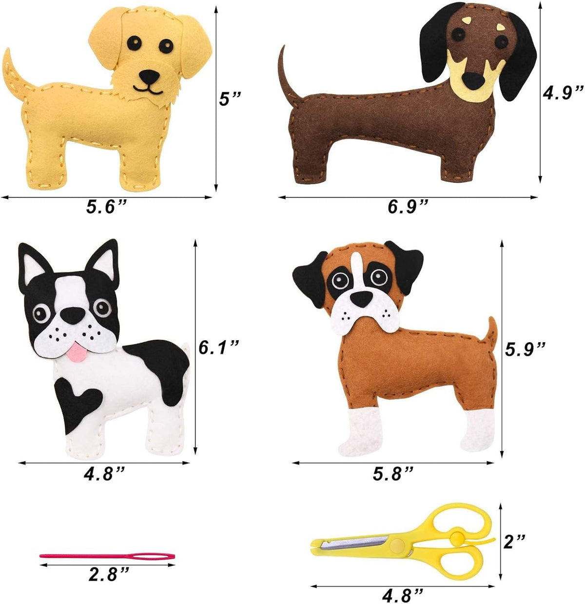 Kit de costura para cachorros para niños – Divertido juguete de peluche para niñas y niños – Juego de regalo de manualidades de fieltro para bricolaje edades 7, 8, 9, 10, 11, 12 años
