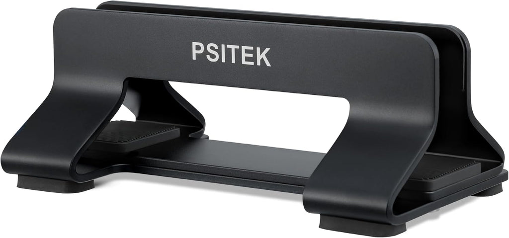 Psitek Soporte vertical de aluminio para computadora portátil, sopo...
