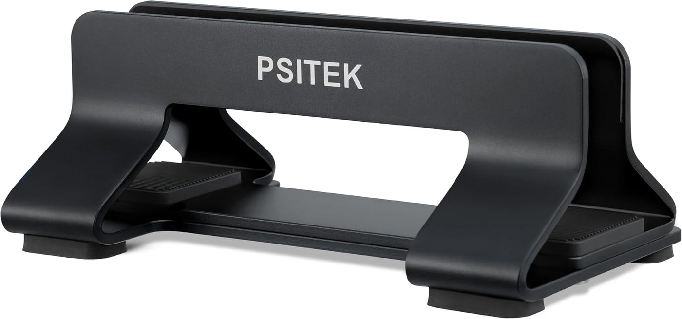 Psitek Soporte vertical de aluminio para computadora portátil, sopo...