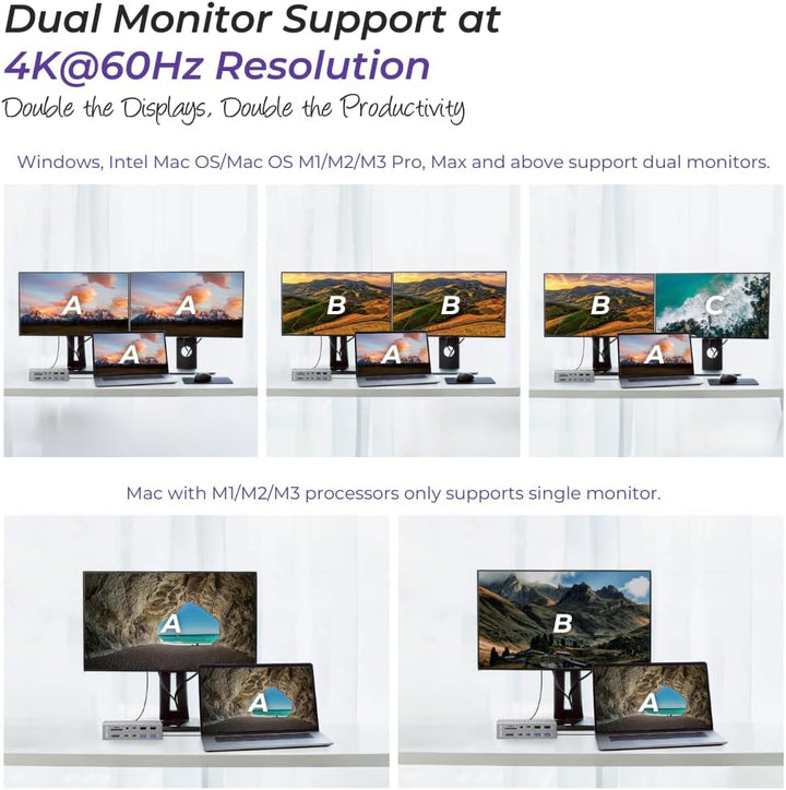 Paquete de estación de acoplamiento Thunderbolt 4 Docks